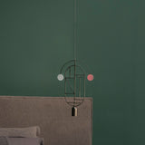 Wooden Dots Suspension Lamp with Stem