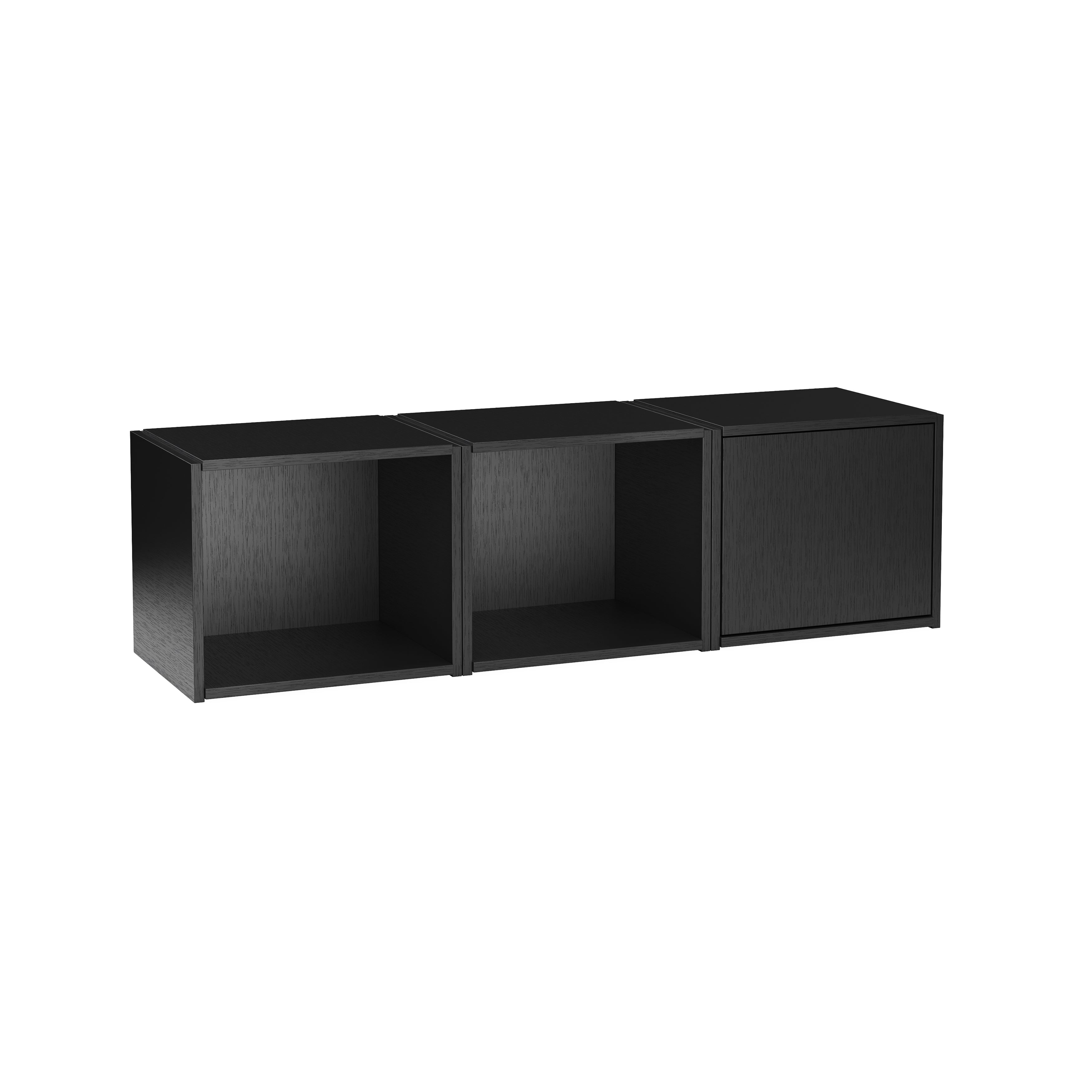 Bricks Shelving Systems: System A + Black Painted Oak