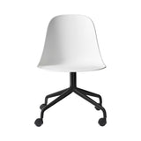 Harbour Side Chair Star Base with Casters: Black Aluminum + White