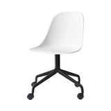 Harbour Side Chair Star Base with Casters: Black Aluminum + White