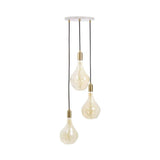 Triple Pendant with Voronoi II: White + Brass