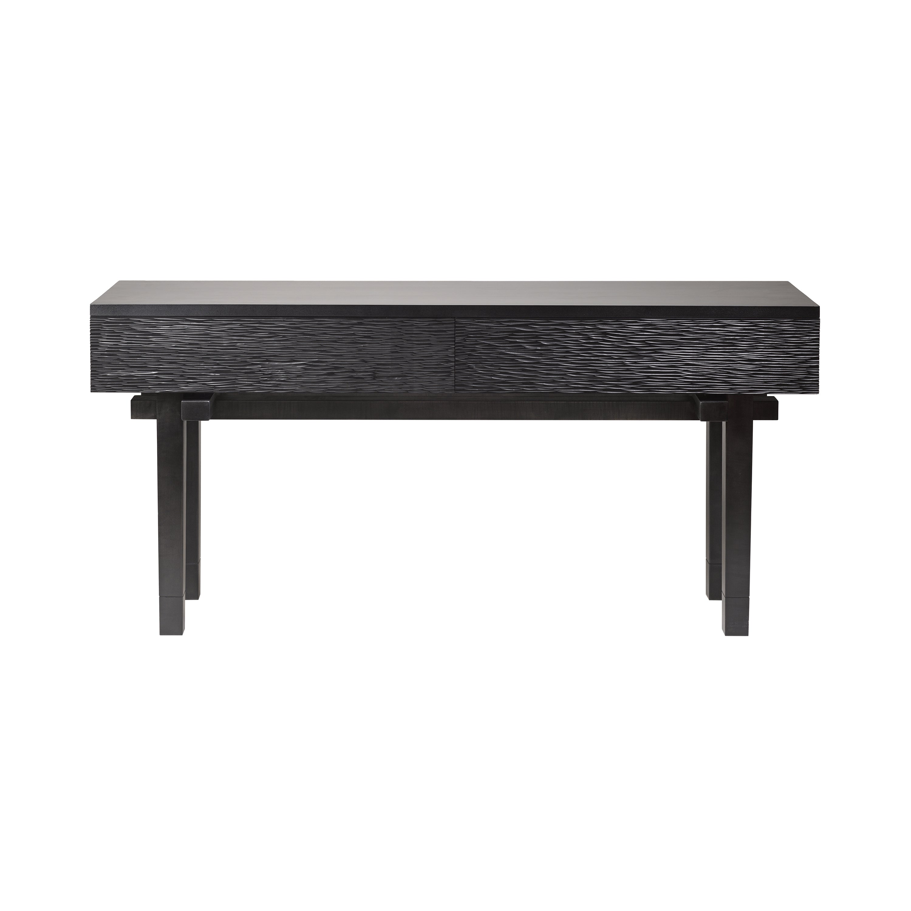 Kiam Console with Drawers: Black