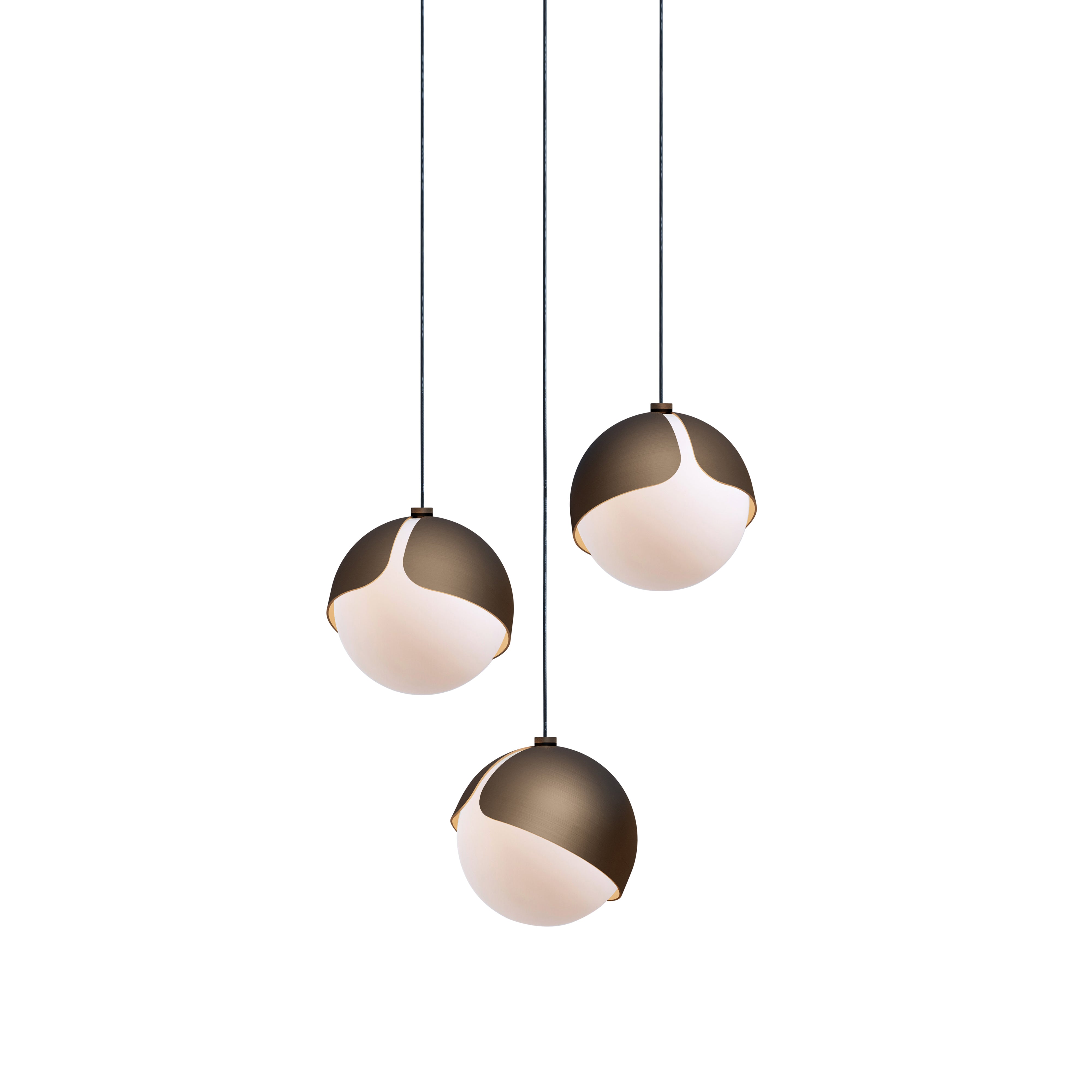 Ohm. 03 Chandelier: Brushed Bronze + Black