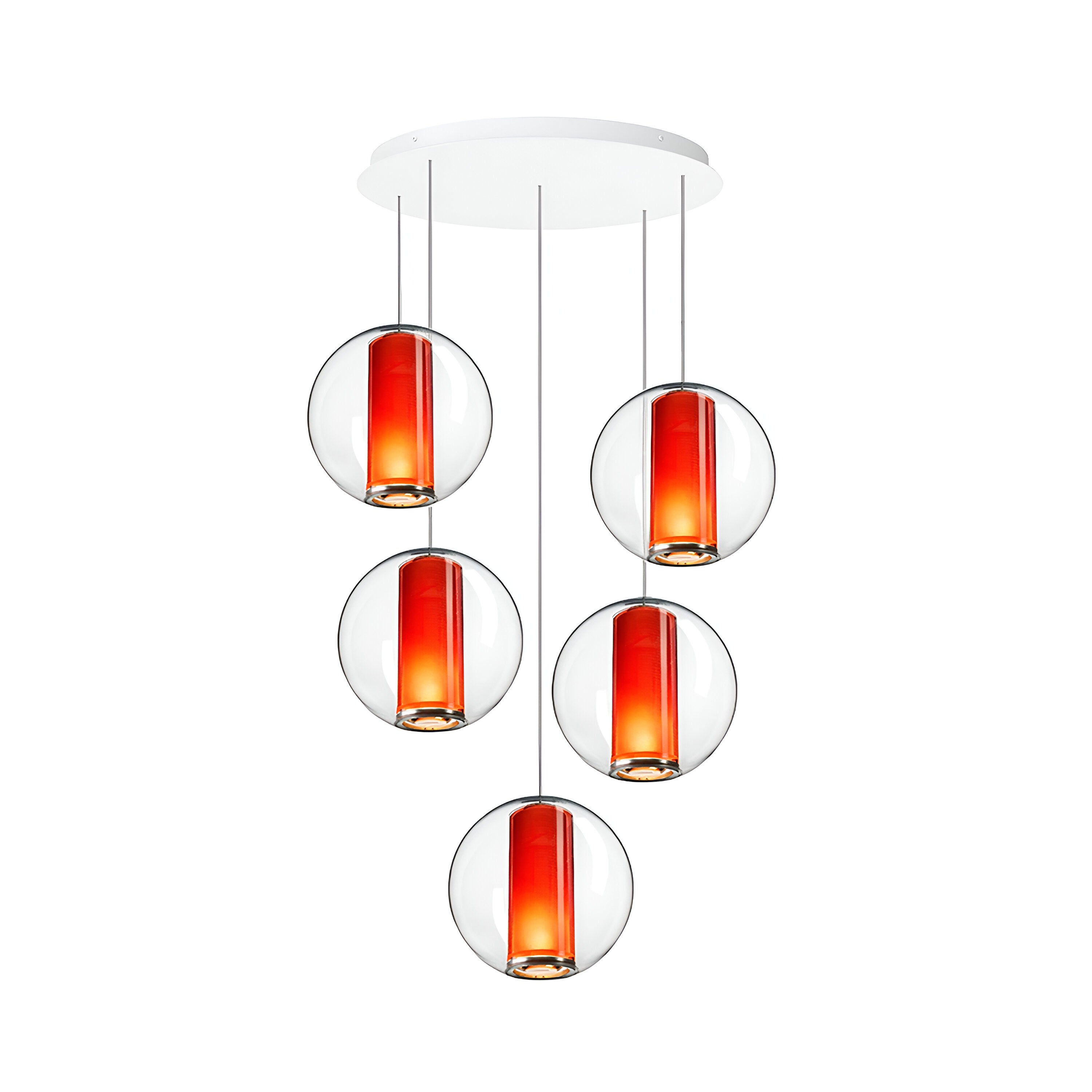 Bel Occhio Chandelier: 5 + Orange