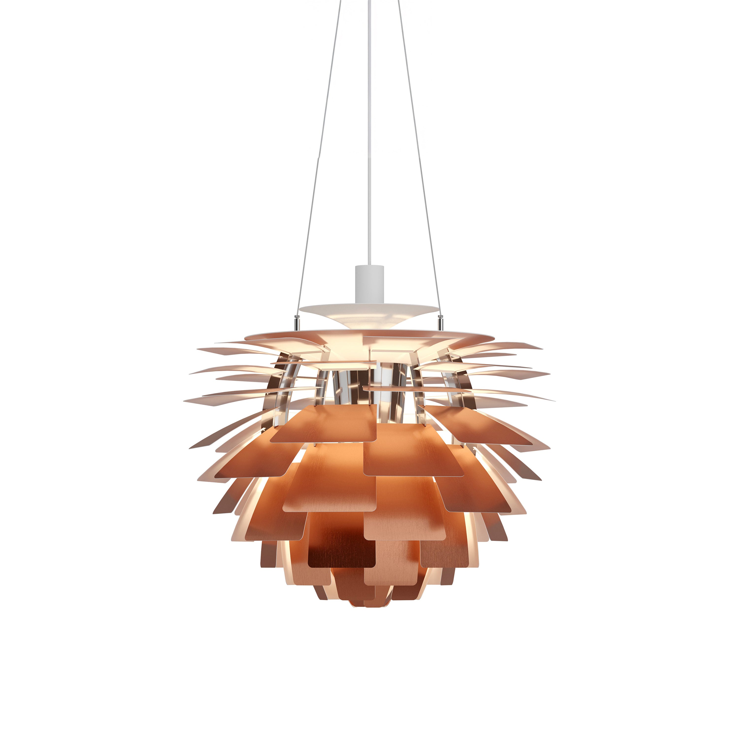 PH Artichoke Pendant: Medium + Copper + White