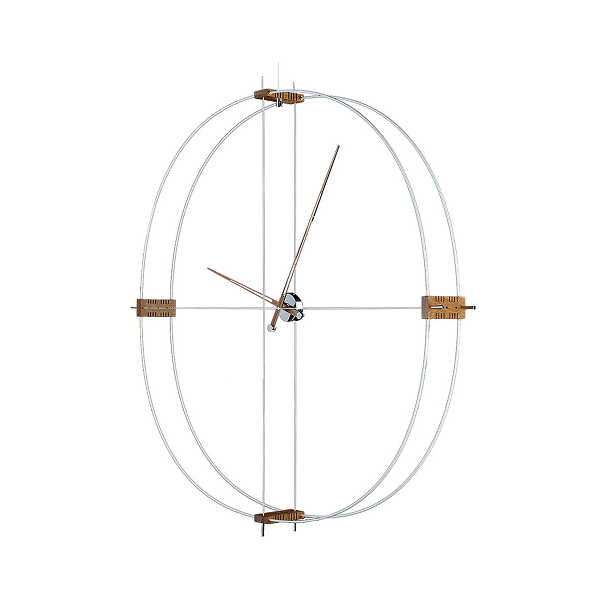 Delmori Wall Clock: White + Chromed Brass