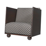 Rum Lounge Chair: Check Sand + Black