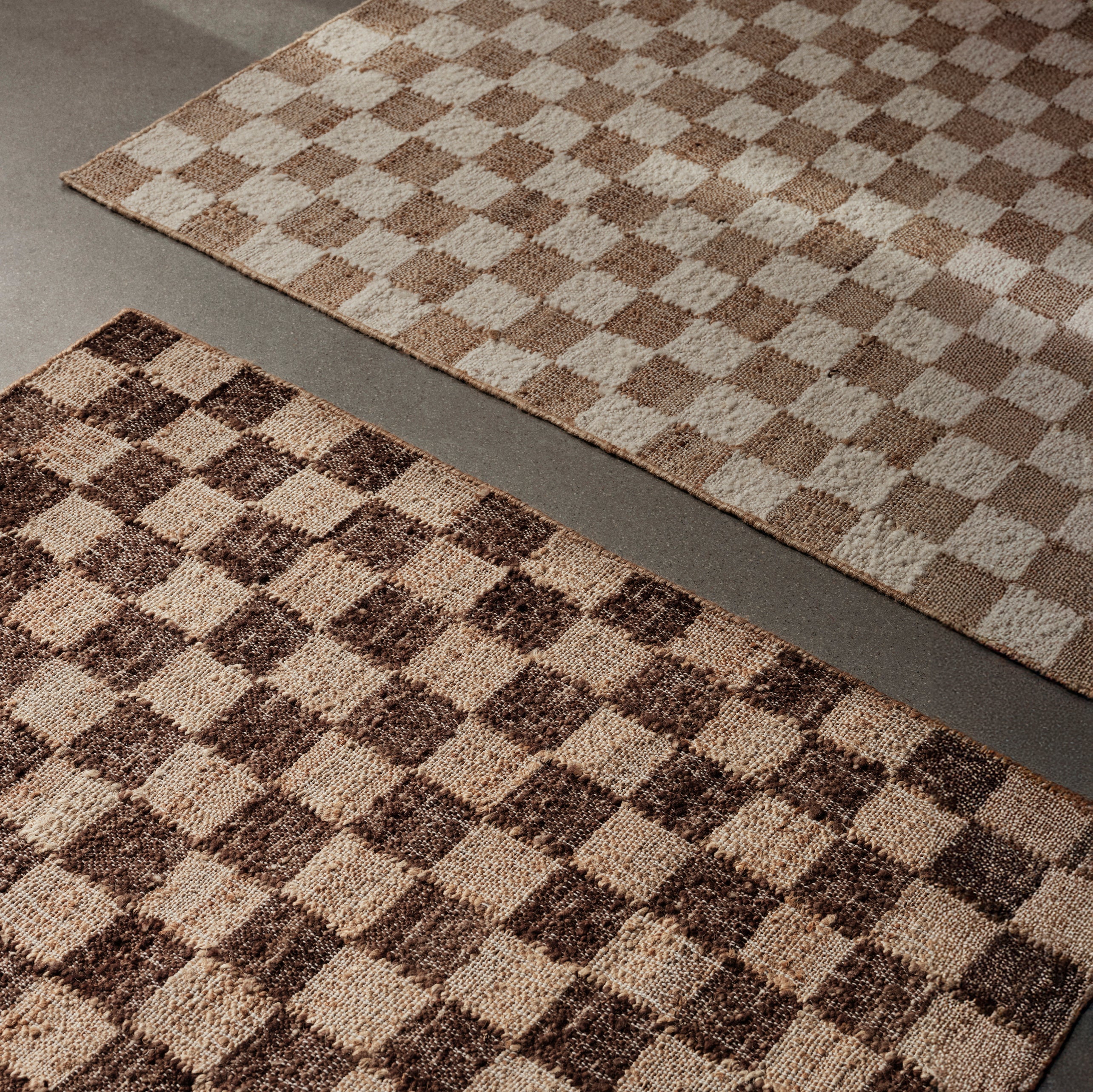 Check Wool Jute Rug