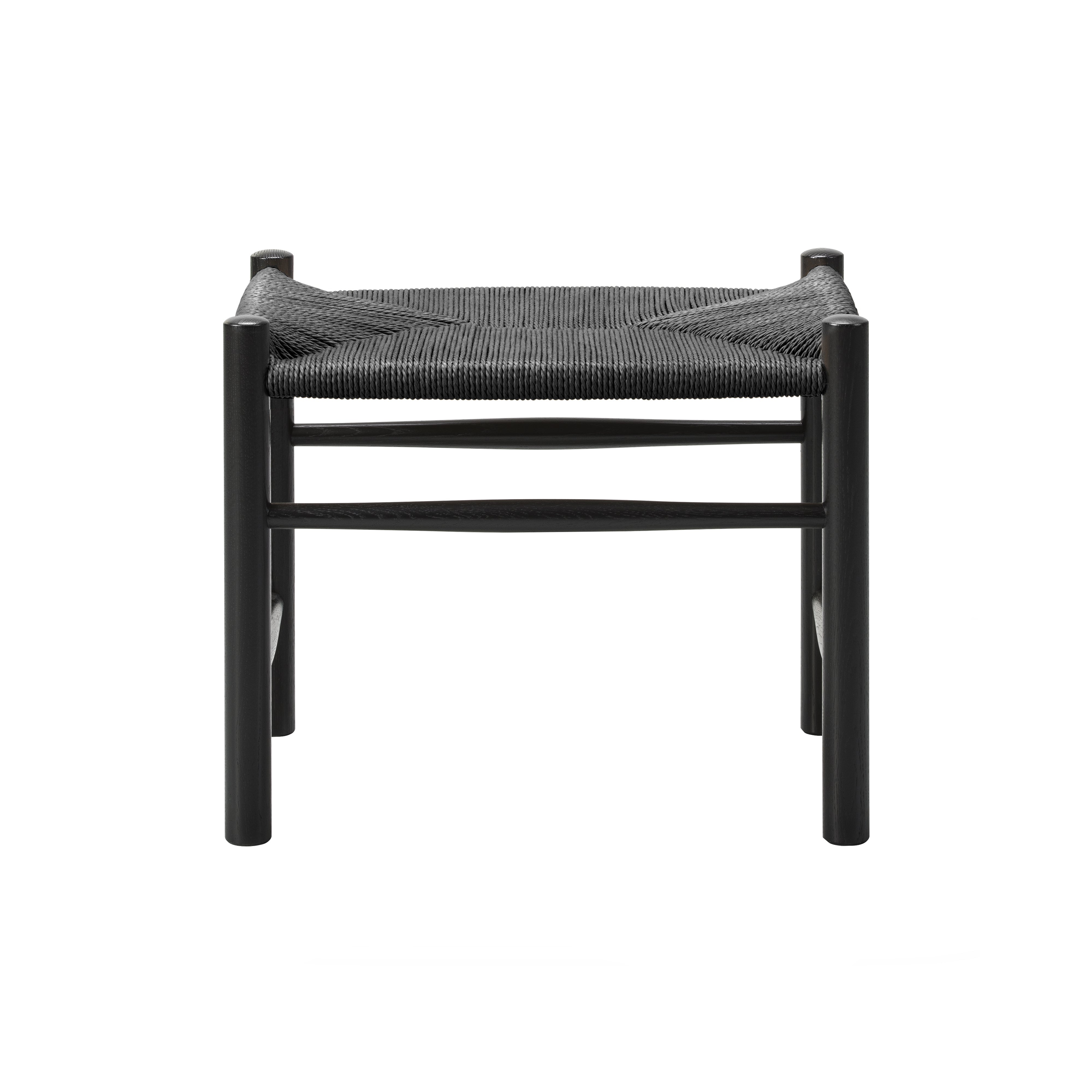 Wegner J16 Stool: Black + Black Lacquered Oak