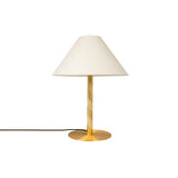 Candy Table Lamp: Satin Brass + White