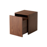 Mass Side Table: With Drawer + Walnut