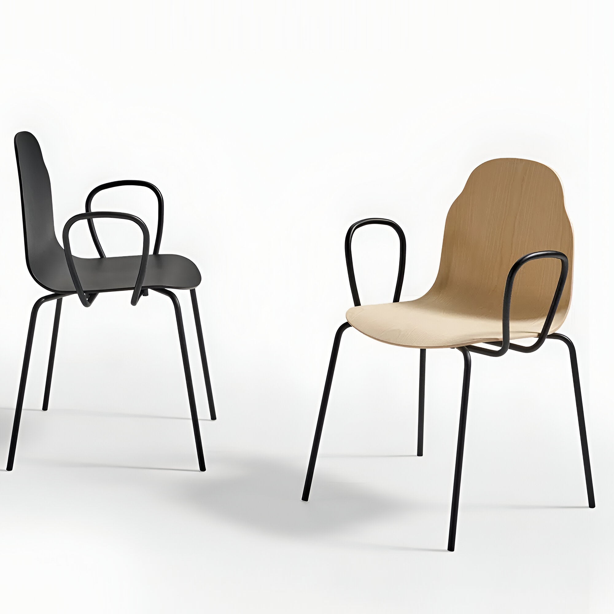 Body Stacking Chair with Armrest: Metal