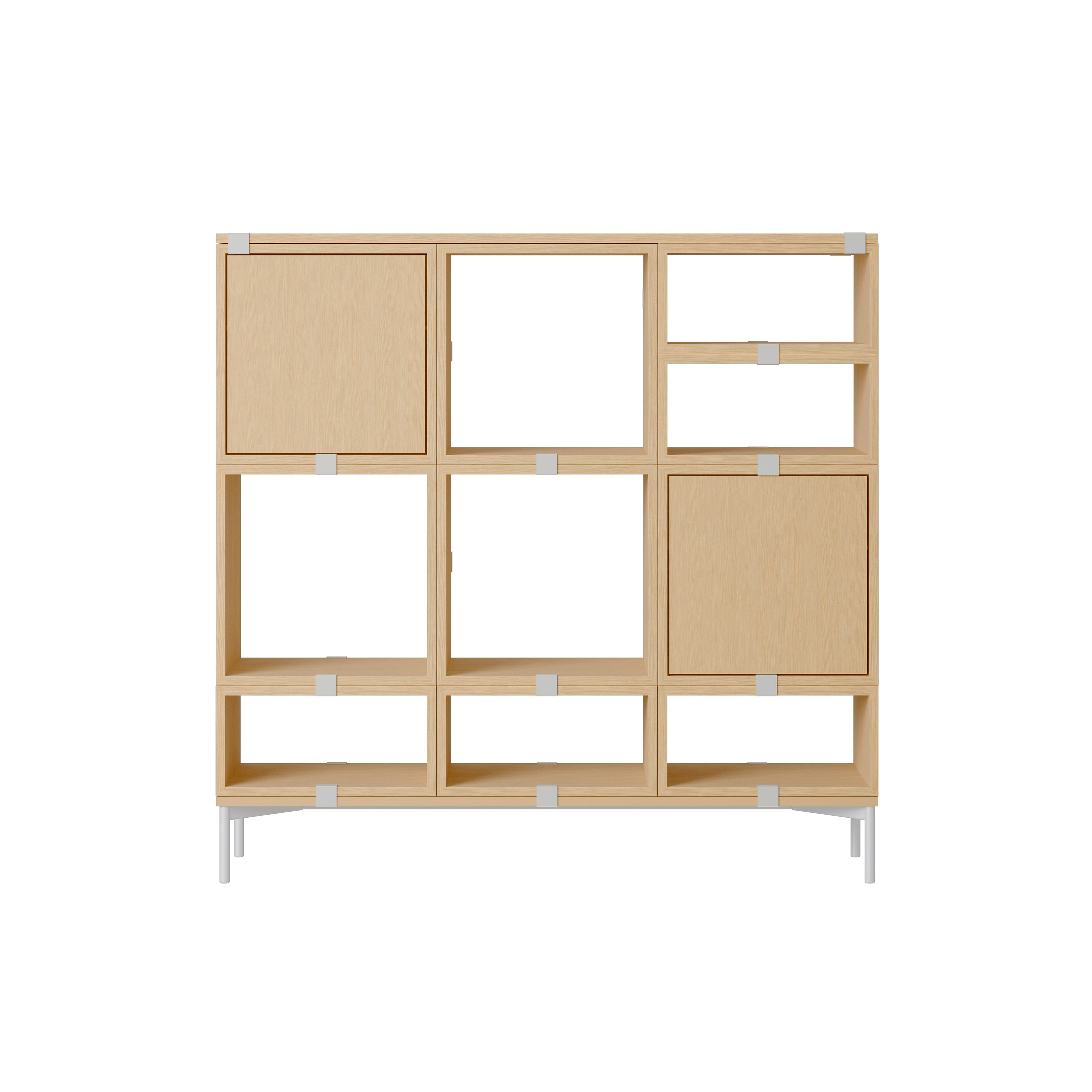 Stacked Storage System: Hallway - Quick Ship + Configuration 3 + Oak