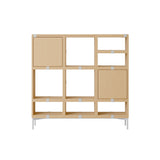 Stacked Storage System: Hallway - Quick Ship + Configuration 3 + Oak