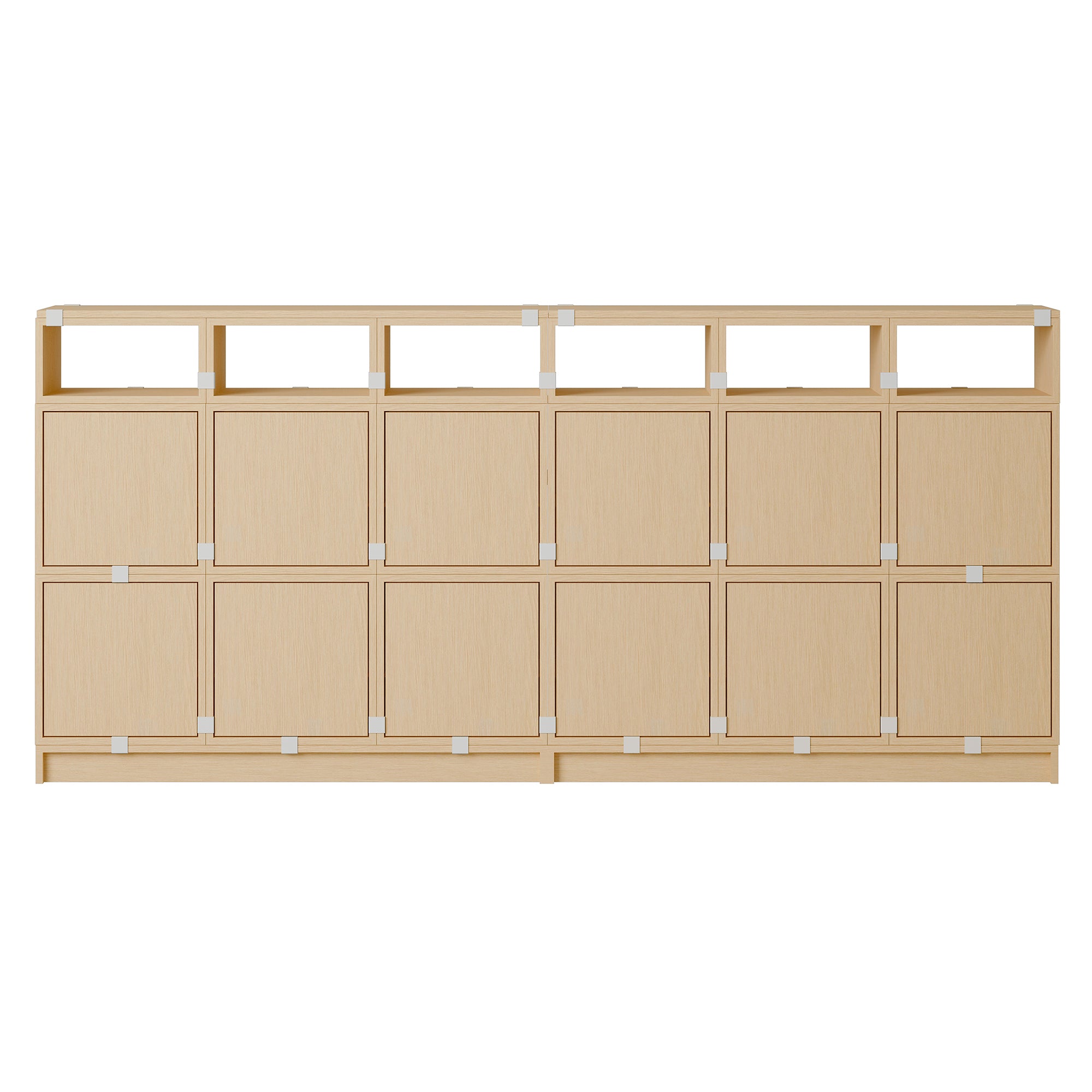 Stacked Storage System: Sideboard - Quick Ship + Configuration 1 + Oak
