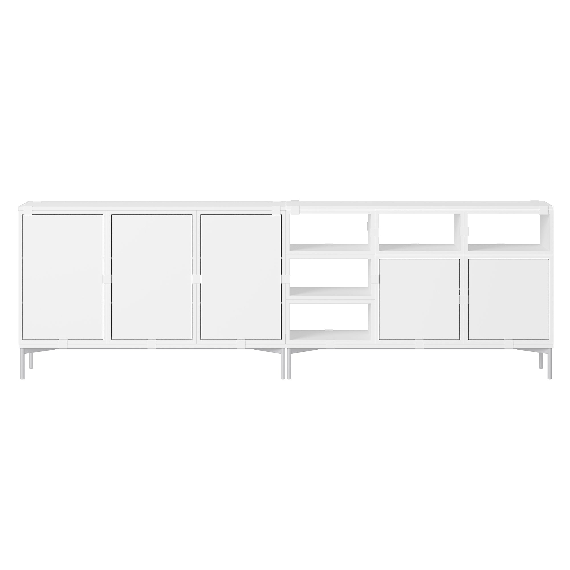 Stacked Storage System: Sideboard - Quick Ship + Configuration 2 + White