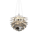 PH Artichoke Pendant: Medium + Stainless Steel + White