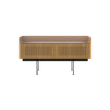 Stockholm STH253 Slim Sideboard: Composition 3 + Super-Matt Oak + Anodized Aluminum Pale Rose + Black