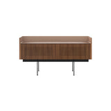 Stockholm STH253 Slim Sideboard: Composition 3 + Super-Matt Walnut + Anodized Aluminum Pale Rose + Black