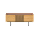 Stockholm STH303 Technic Sideboard: Composition 3 + Super-Matt Oak + Anodized Aluminum Pale Rose + Black