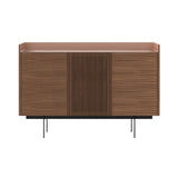 Stockholm STH334 Cupboard: Composition 3 + Walnut Stained Walnut + Anodized Aluminum Pale Rose + Black