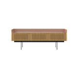 Stockholm STH354 Slim Sideboard: Composition 3 + Super-Matt Oak + Anodized Aluminum Pale Rose + Black