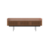 Stockholm STH354 Slim Sideboard: Composition 3 + Super-Matt Walnut + Anodized Aluminum Pale Rose + Black
