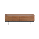 Stockholm STH401 Sideboard: Composition 3 +Super-Matt Walnut + Anodized Aluminum Pale Rose + Black