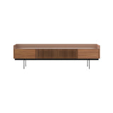 Stockholm STH453 Slim Sideboard: Composition 3 + Super-Matt Walnut + Anodized Aluminum Pale Rose + Black