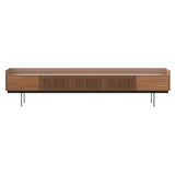 Stockholm STH556 Slim Sideboard: Composition 3 + Super-Matt Walnut + Anodized Aluminum Pale Rose + Black