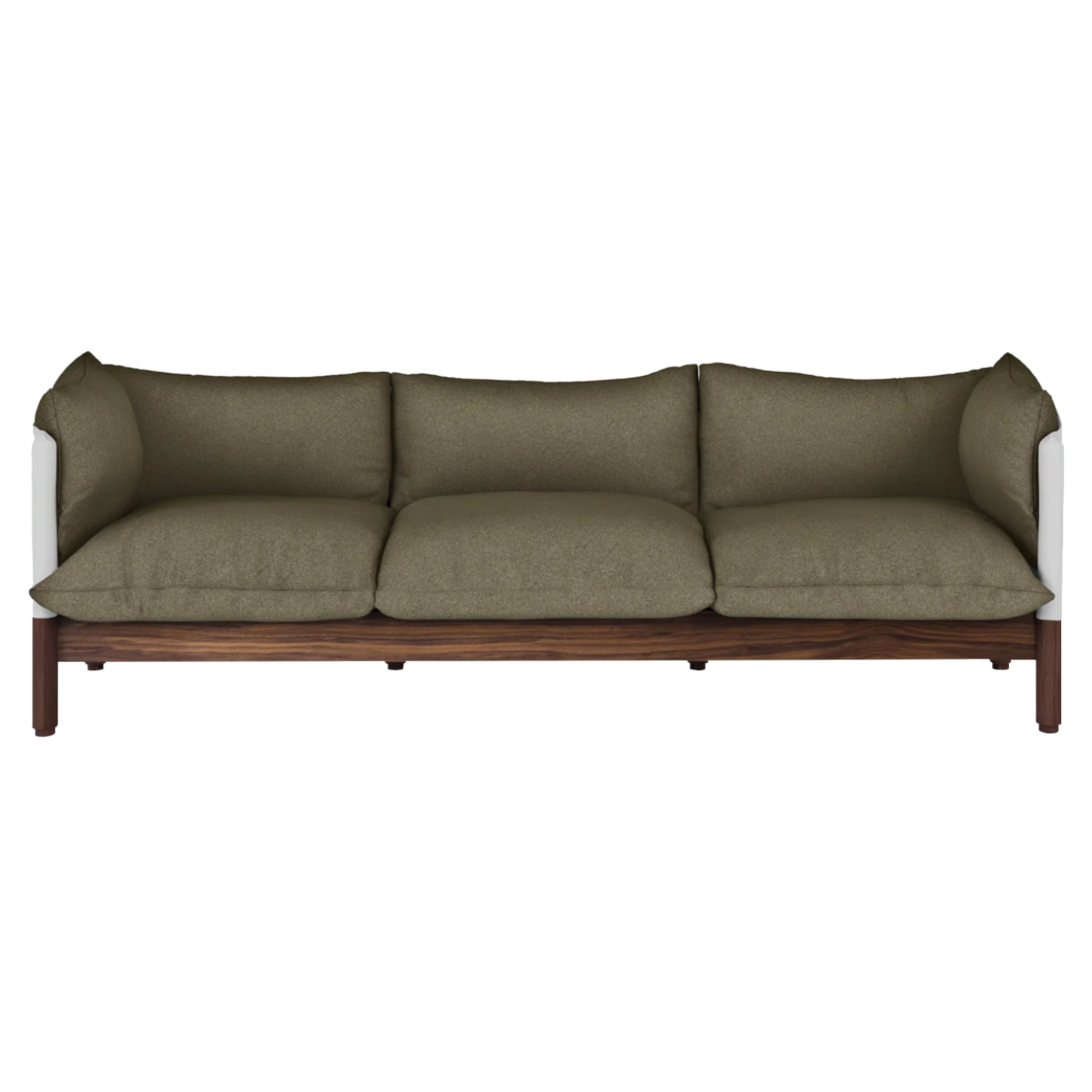 Tepee 3 Seater Sofa: Walnut + White