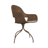 Showtime Nude Chair with Swivel Base: Seat Upholstered + Walnut Nature Effect + Pale Brown