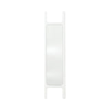 Drab Mirror: White Glossy Carbon Steel