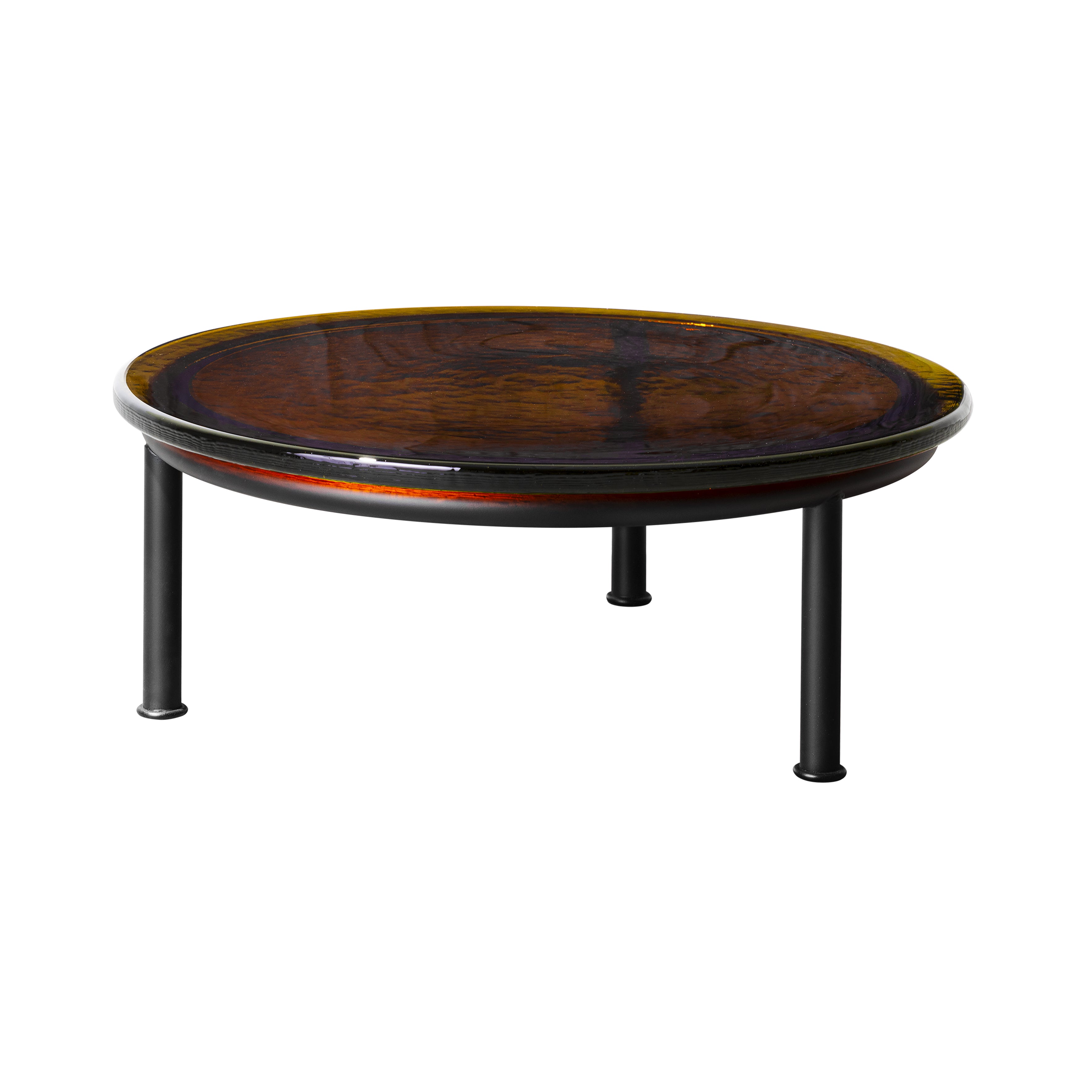 Zigo Coffee Table: Amber + Black Metal