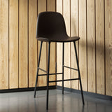 Form Bar Chair: Steel Base + Upholstered