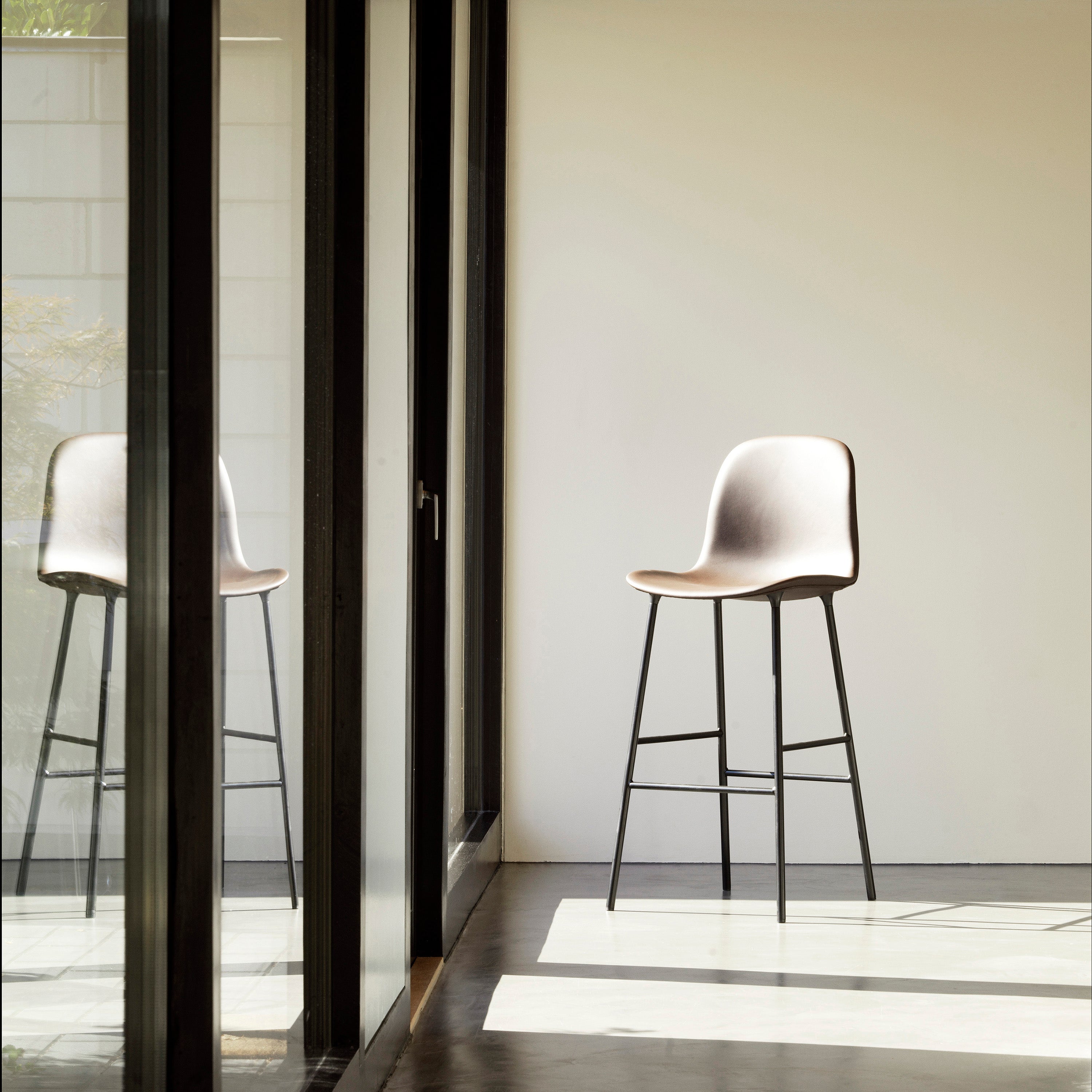 Form Bar Chair: Steel Base + Upholstered