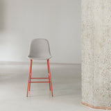 Form Bar Chair: Steel Base + Upholstered