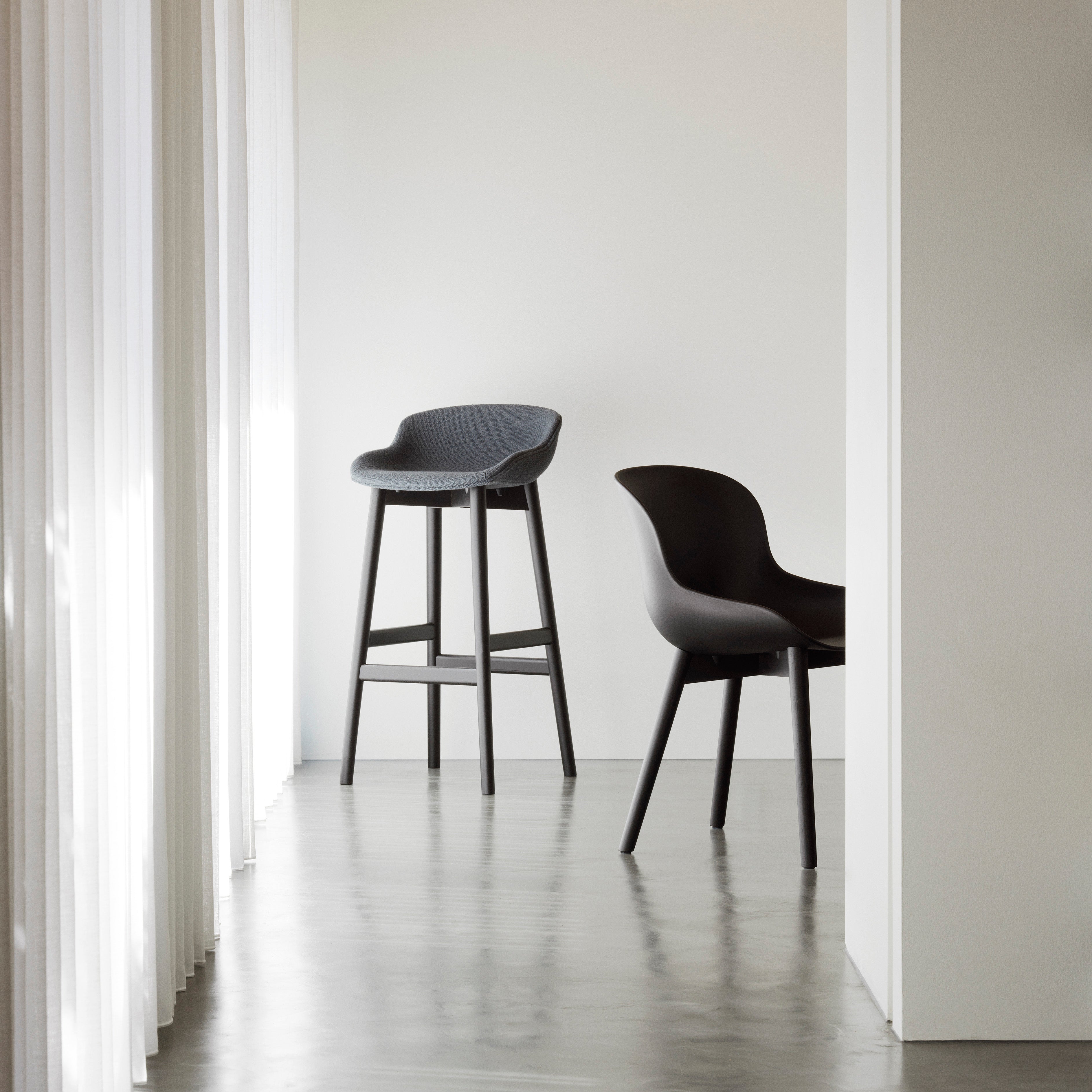 Hyg Bar Stool: Wood Base + Full Upholstered