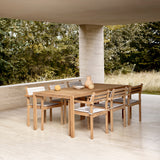 AH502 Outdoor Dining Chair with Armrest: Stacking