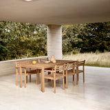 AH502 Outdoor Dining Chair with Armrest: Stacking