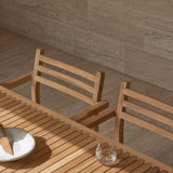 AH502 Outdoor Dining Chair with Armrest: Stacking