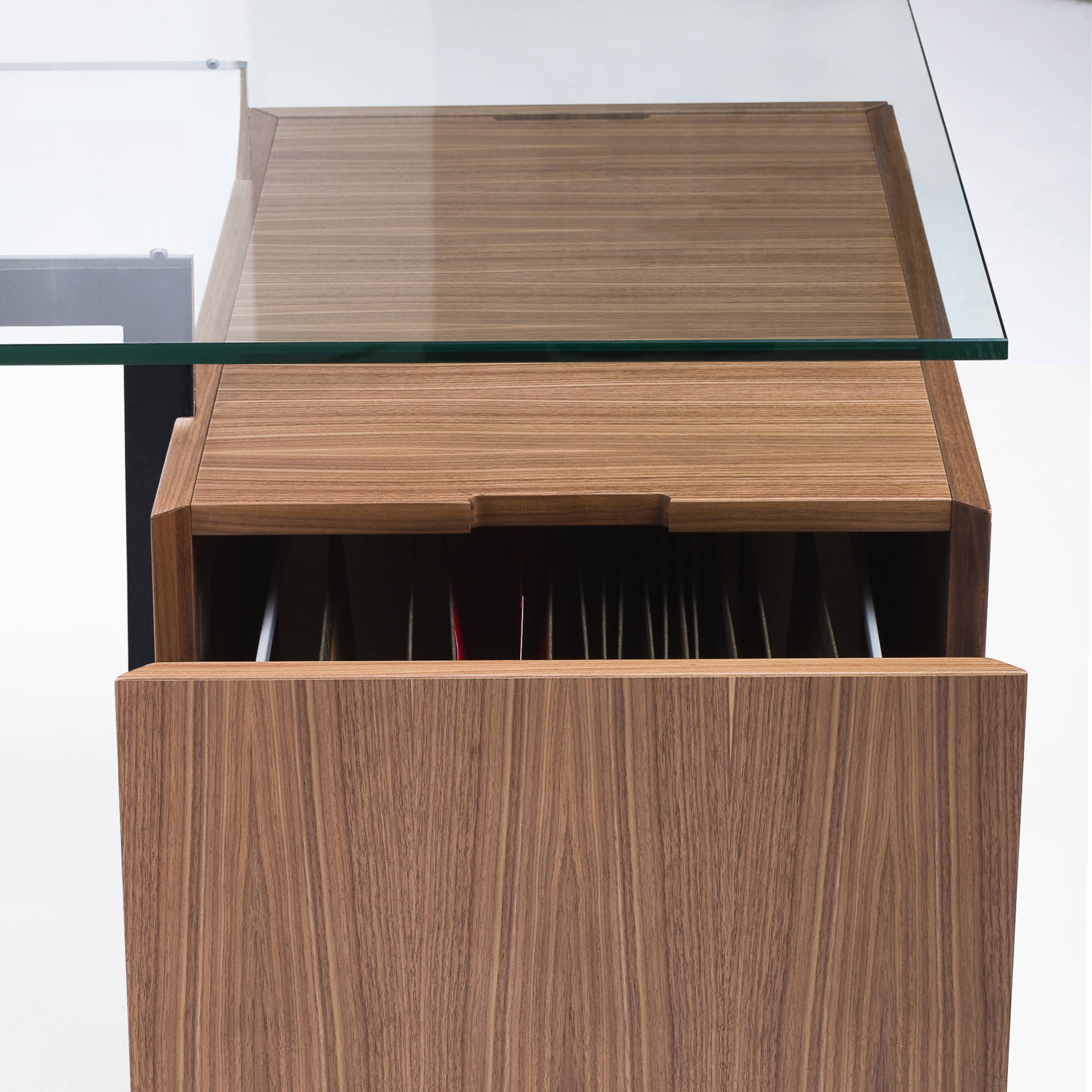 Homework 2 Desk: Double Drawer Right and File Drawer Left with Glass Top