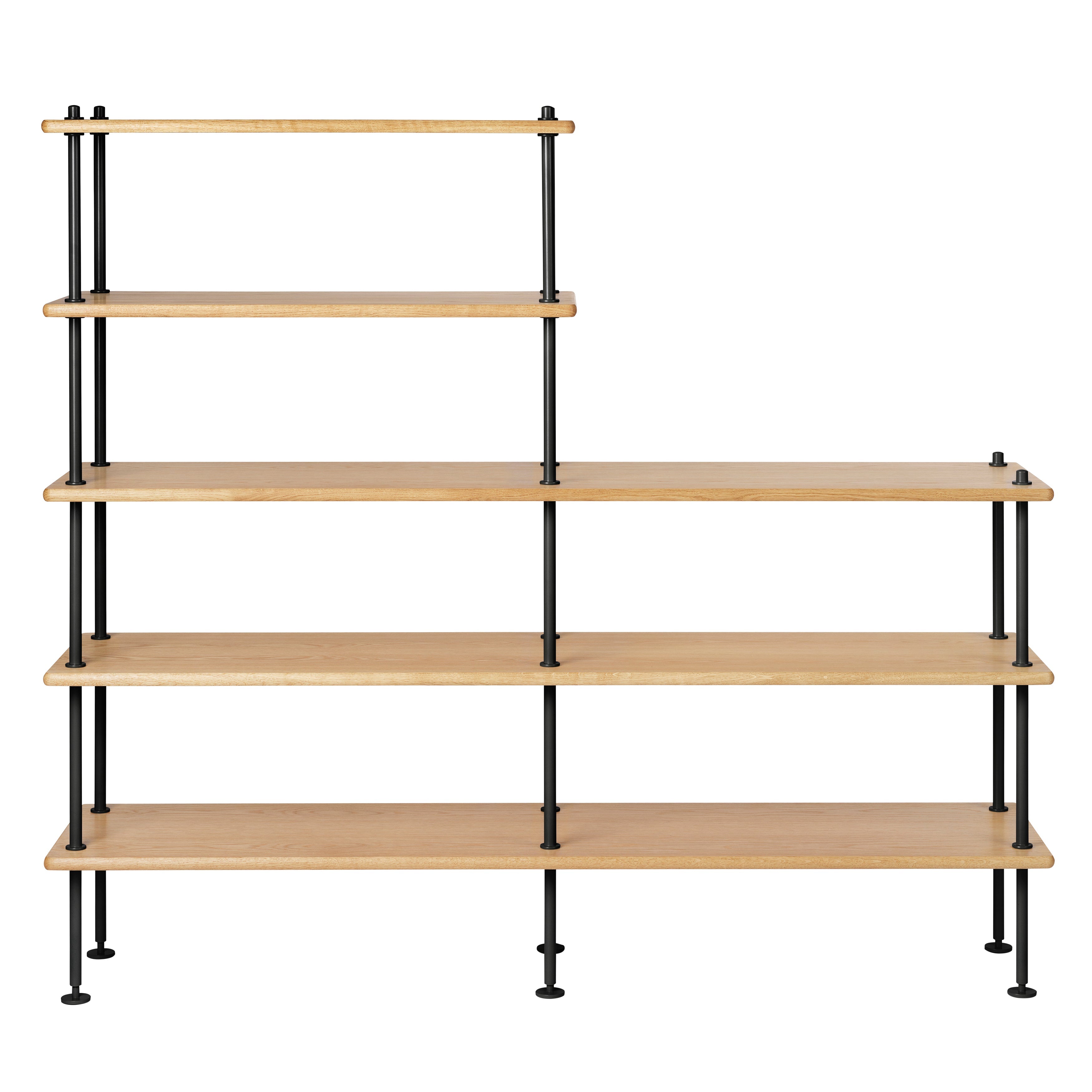 BM0253-2 Shelving System: Black + Oiled Oak