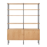 BM0253-1 Shelving System: Black + Oiled Oak + Oiled Oak