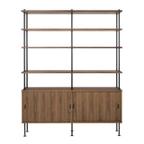 BM0253-1 Shelving System: Black + Oiled Walnut + Oiled Walnut