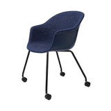 Bat Meeting Chair: 4 Legs with Castors + Front Upholstery + Black