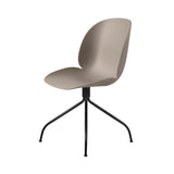Beetle Meeting Chair: Swivel Base + New Beige + Black Matt + Felt Glides