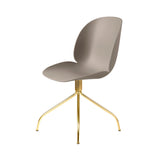 Beetle Meeting Chair: Swivel Base + New Beige + Brass Semi Matt + Felt Glides