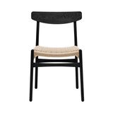 CH23 Dining Chair: Natural + Black Oak + Without Cushion