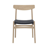 CH23 Dining Chair: Black + Soaped Oak + Without Cushion